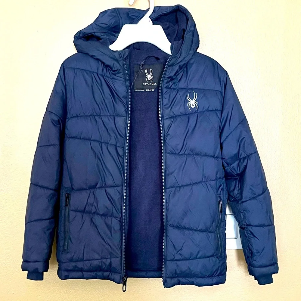 SPYDER Kids Little Boy Jacket size SMALL =  8 YRS Casual Cozy Winter  Navy Blue